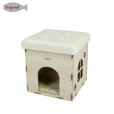 Banco escondite blanco para gato